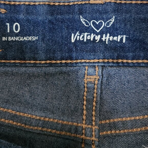Victory Heart Slim Fit Jeans Size 10 Blue Denim Mid Rise Stretch Bangladesh - Picture 8 of 9